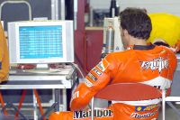 Capirossi watches from the pits